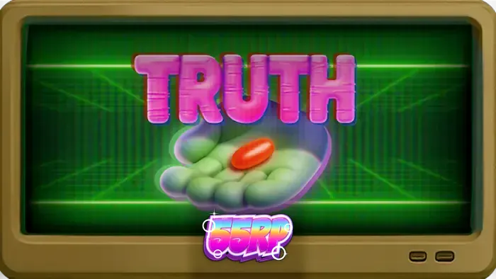 Tampilan layar permainan slot Truth dengan tema konspirasi yang misterius